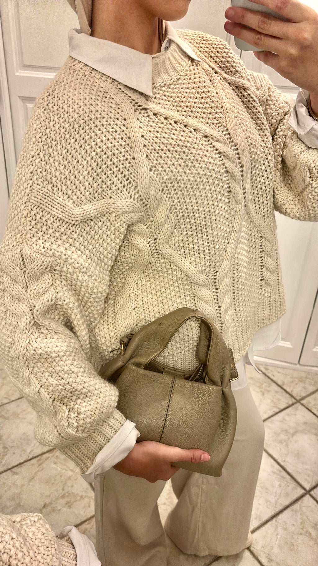 Pull tressé | beige