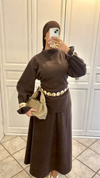 ENSEMBLE JUPE SYLIA | marron