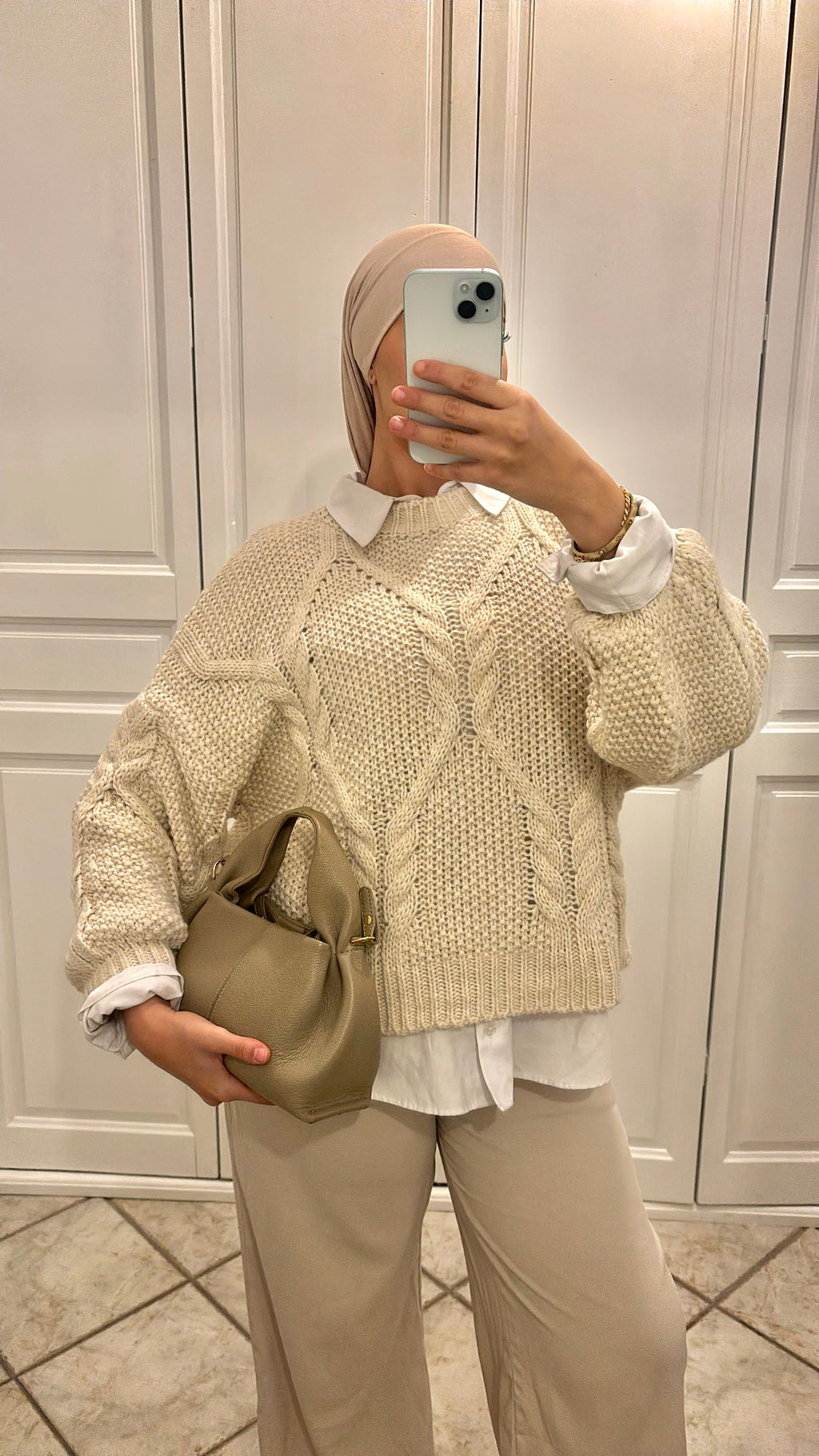 Pull tressé | beige