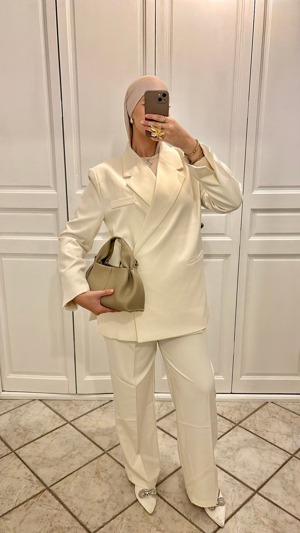 Blazer croisé | Écru