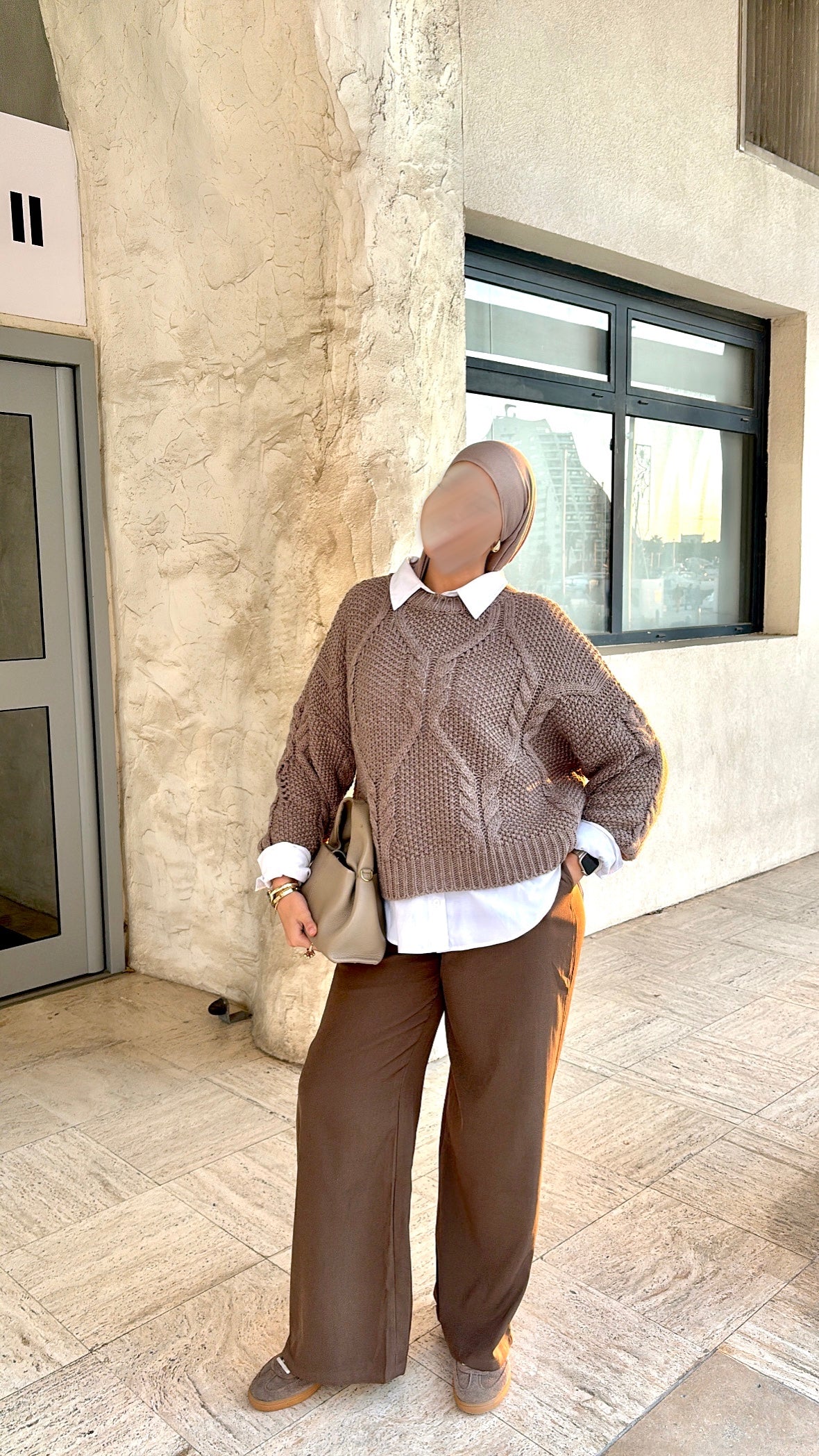 Pull tressé | Taupe