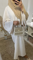 Robe velour manche évasé