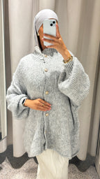 Gilet boutonné gris