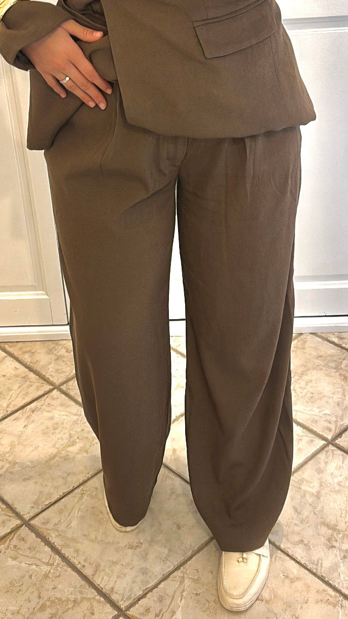 Pantalon du blazer ajusté | Marron