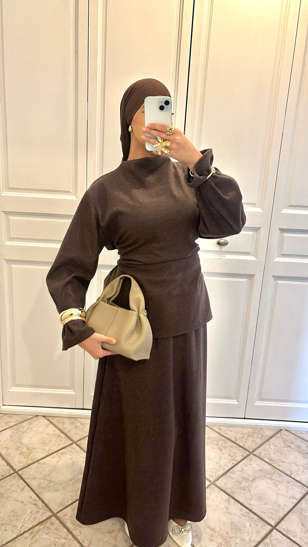 ENSEMBLE JUPE SYLIA | marron