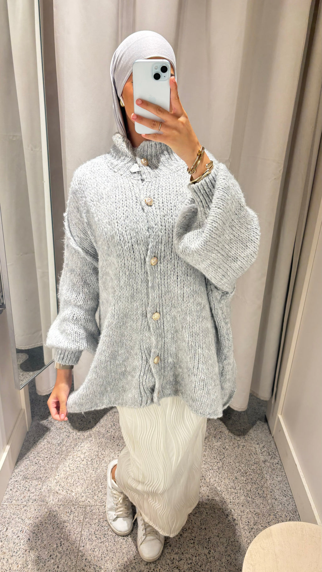 Gilet boutonné gris