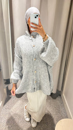 Gilet boutonné gris