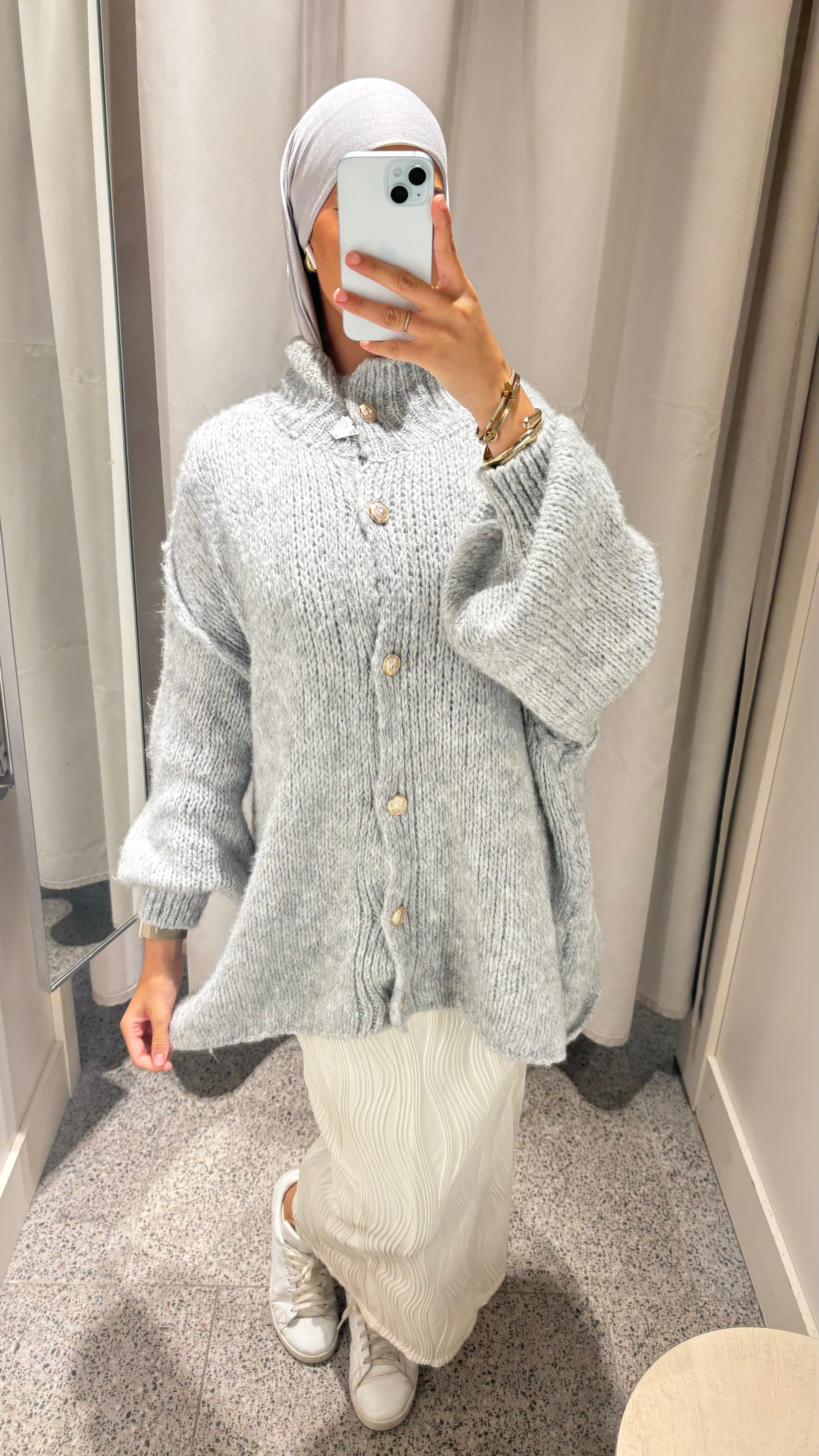 Gilet boutonné gris