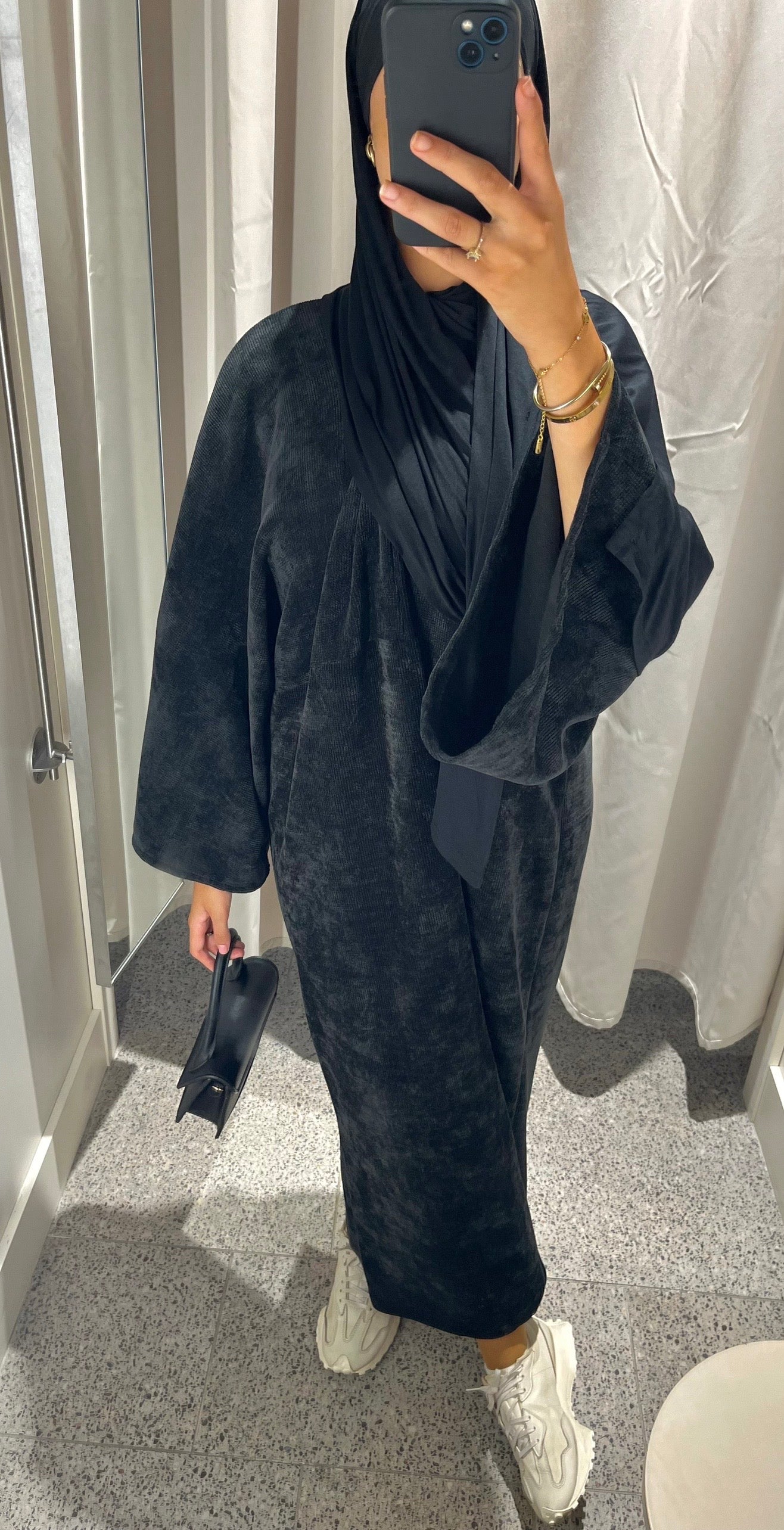 Robe en velours noir